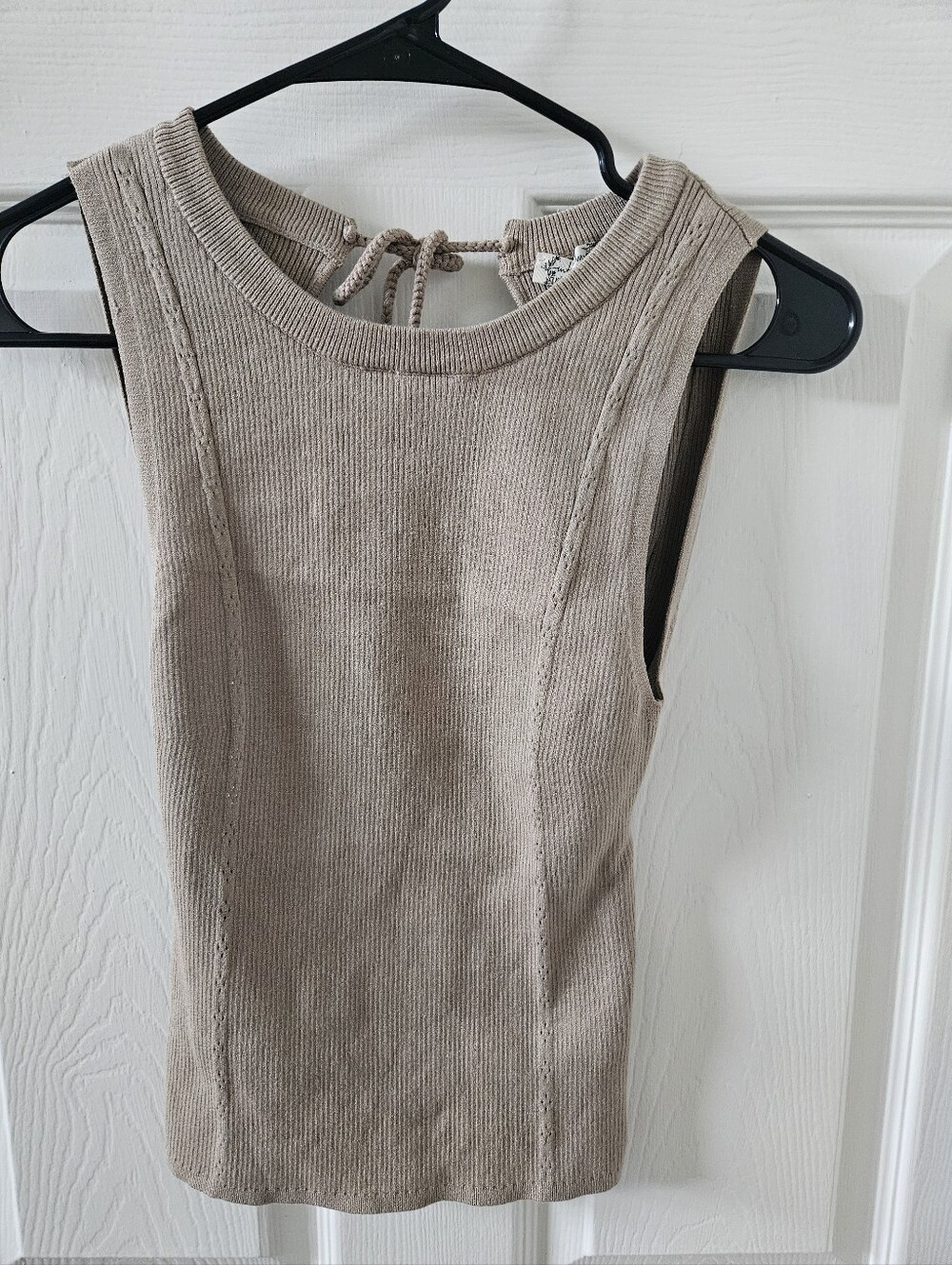 Intimately Free People Open Back Tie Neck Ribbed Knit Tank - Size SP